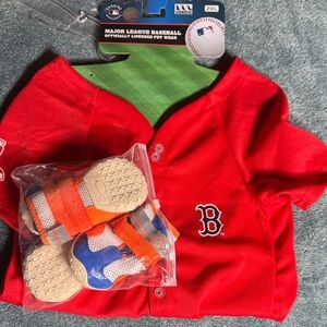 MLB Red Sox Pet Jersey with Orange and Blue Booties